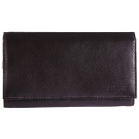 Damen Geldbörse Leder dunkelbraun 17,5 x 10 x 3,5 cm Querformat