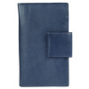 Damen Geldbörse blau Leder 16 x 10 x 2,5 cm Querformat Druckknopfverschluss