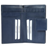 Damen Geldbörse blau Leder 16 x 10 x 2,5 cm Querformat Druckknopfverschluss