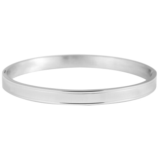 Akzent 5030391-001 Edelstahl-Armreifen mit Hakenverschluss in silberfarben