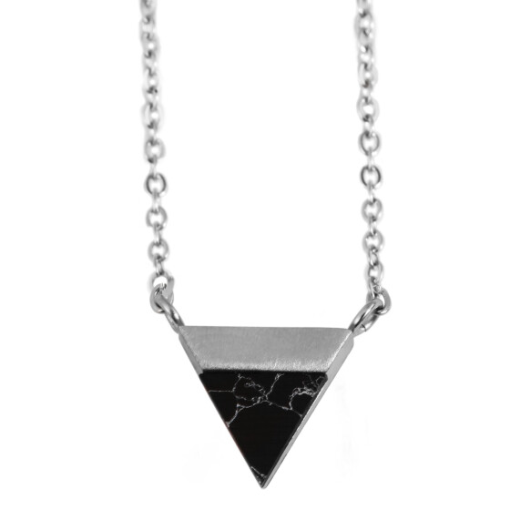 Edelstahl Kette mit Anhänger 43 + 5 cm Silberfarben Ankermuster