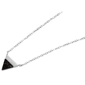 Edelstahl Kette mit Anhänger 43 + 5 cm Silberfarben...