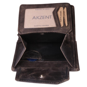 Akzent 3000257-001 Herrengeldbörse Echtleder RFID dunkelbraun 11,5 x 9 cm