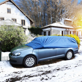 Kfz Garage Halbgarage L 284x147x51cm blau 100 % Polyester Autozubehör Wetterschutz Filmer 38312