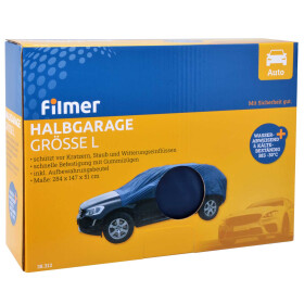 Kfz Garage Halbgarage L 284x147x51cm blau 100 % Polyester Autozubehör Wetterschutz Filmer 38312
