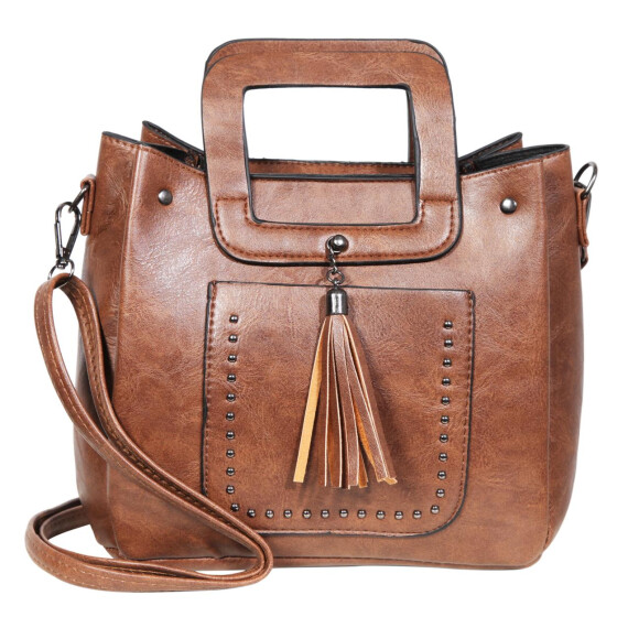 Damen Handtasche 3600119-002 aus Kunstleder 20,5 x 20 x 10 cm braun