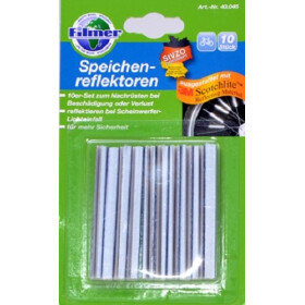 Fahrrad Speichenreflektoren silber 10er-Set Fahrradzubehör Beleuchtung Filmer 40045