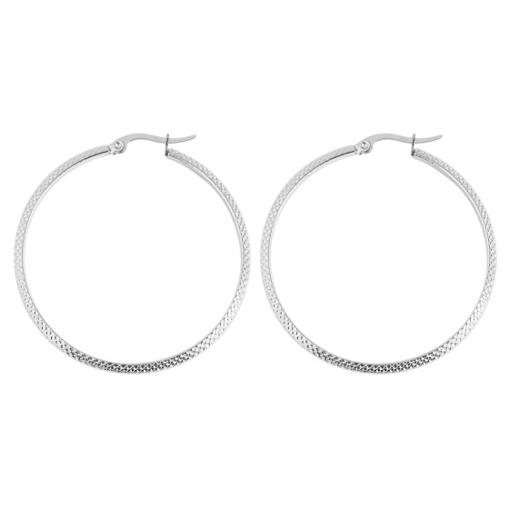 Akzent Edelstahl Creolen Ohrschmuck silberfarbig 40 mm