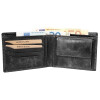 Herrengeldbörse Leder RFID-SAFE 11 x 9 cm schwarz Karten- / Kleingeld- / Scheinfach Querformat