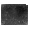 Herrengeldbörse Leder RFID-SAFE 11 x 9 cm schwarz Karten- / Kleingeld- / Scheinfach Querformat