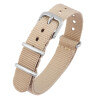 Uhrenarmband aus Nylon Breite 16 mm beige Dornschließe Edelstahl