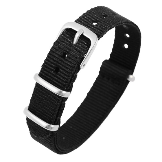 Uhrenarmband 8600004-160 aus Nylon in schwarz 16 mm
