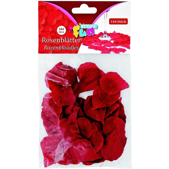 Stylex 14030 Kunststoff Rosenblätter 144 Stück - rot