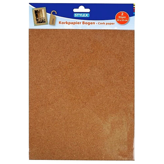 Stylex 41366 Korkpapier - 2 Bögen - 20 x 25 cm