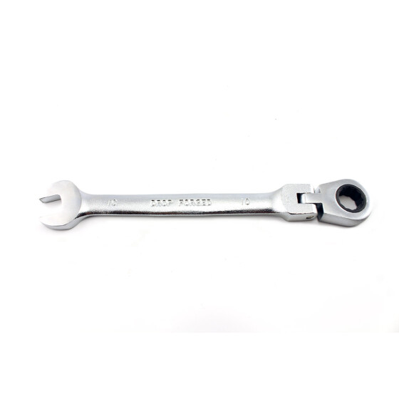 10er Ratschenschlüssel Gabelschlüssel Ringschlüssel mit Gelenk SW 10mm Stahl geschmiedet Werkzeug Schlüssel ToolTech 10766