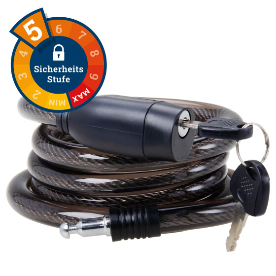 Fahrrad Spiral Kabelschloss 15mm - 180cm - Level 5 Fahrradzubehör Schlösser Filmer 43111