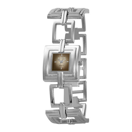 Damenuhr Edelstahl Gliederband silberfarben Analog Quartzwerk kleines eckiges Ziffernblatt