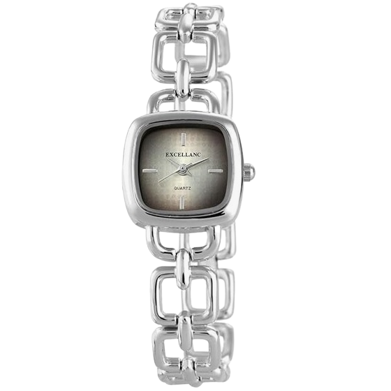 Damenuhr Edelstahlband silberfarben eckiges Ziffernblatt Analog Quartz