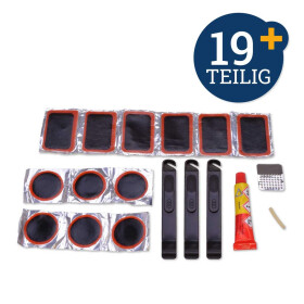Fahrrad Reparatur Flickzeug Set Reifenheber 19 teilig Fahrradzubehör Werkzeug Filmer 45025