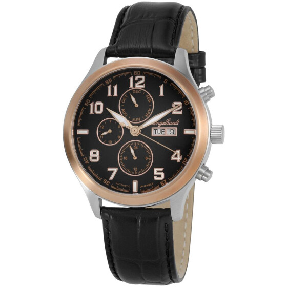 Engelhardt Automatik Herrenuhr Lederarmband schwarz 5 ATM Glasboden