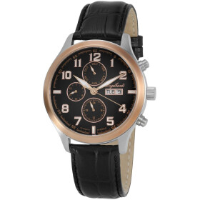 Automatik Herrenuhr Lederarmband schwarz 5 ATM Glasboden