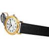 Analog Herrenuhr goldfarben Kunstlederarmband schwarz Quartzwerk große Ziffern