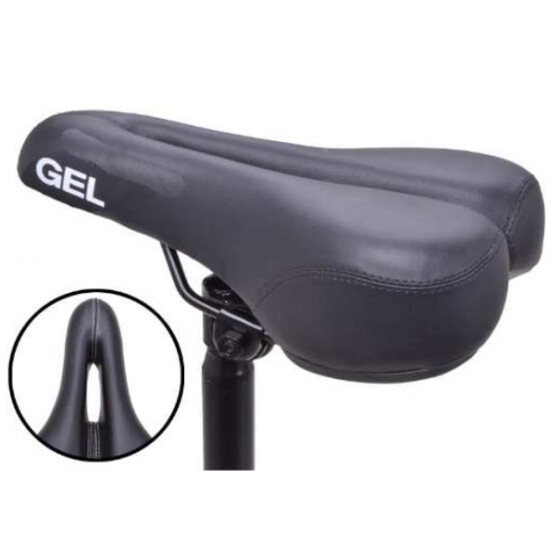 Filmer 47.043 Fahrradsattel SCHWARZ - Trekking mit Geleinlange inkl. Sattelkloben