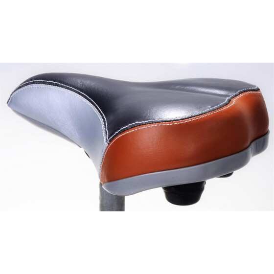 Filmer 47.057 Fahrradsattel - Sattel 3-farbig grau/silber/braun inkl. Sattelkloben