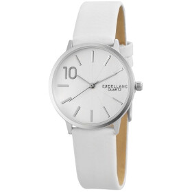 Excellanc Analog Damenuhr Kunstlederarmband beige weiß