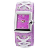 Damenuhr Armbanduhr Kunstleder Lila Unterlegband Analog Quartzwerk