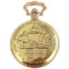 Taschenuhr Segelschiff Columbus goldfarben Quarzwerk Uhr 12 Krone Savonnette