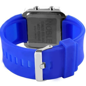 Noble Digitale Unisex Armbanduhr Silikonarmband blau Leuchtziffern rot
