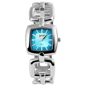 Damenuhr Edelstahl Armband silberfarben Ziffernblatt blau...