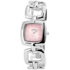 Damenuhr Edelstahl Gliederband silberfarben Ziffernblatt rosa ohne Ziffern Analog Quartzwerk