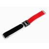 Textil Uhren Klettarmband rot/schwarz/weiß silberfarbene Schließe 22 mm Breite