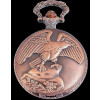 Edelstahl Taschenuhr Motiv "Adler" kupferfarbig Quartz Analog Krone auf 3