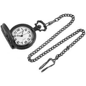 Taschenuhr schwarz Motiv Motorrad Quartzwerk Analog Savonnette