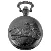 Taschenuhr schwarz Motiv Motorrad Quartzwerk Analog Savonnette