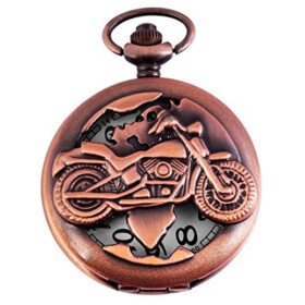 Taschenuhr Motorrad Motiv kupferfarbig Analog Arabisch...