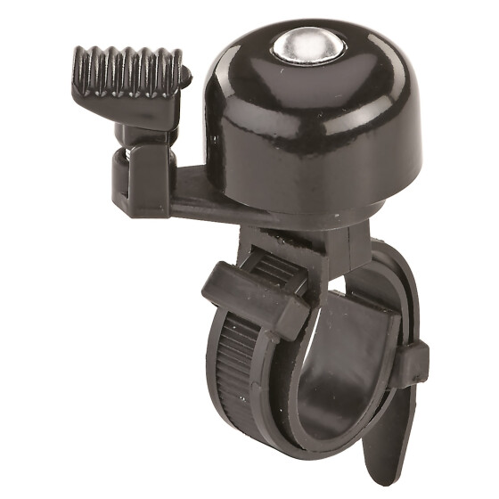 Prophete 5051 MTB Fahrradglocke / Klingel mit Alu-Deckel und Universal-Halterung - schwarz