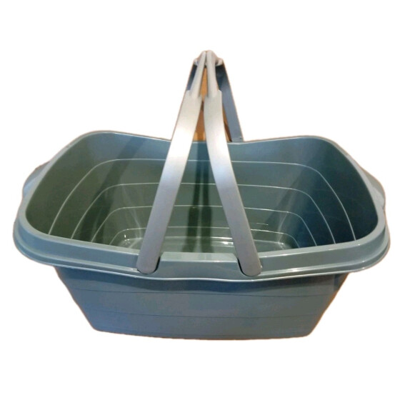 Wäschekorb Blau Wäschekorb Mit Henkel – 32 Liter Fassungsvermögen, Robuste Kunststoffwanne In Blau, Maße 58x38x26 Cm, Praktische Griffe, Ideal Für Wäsche, Spielzeug Oder Haushaltsgegenstände
