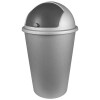 Centi Abfalleimer mit Schiebedeckel ca. 50 L 40 x 68 cm silbergrau