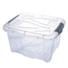 Livinja Box HAMBURG transparent mit Deckel silberne Griffe 30 Liter 49 x 39 x 26 cm