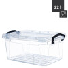 Livinja Box SOFIA 22 L, 48,5 x 32 x 21cm, Transparent, schwarze Griffe, Lebensmittelecht, PP