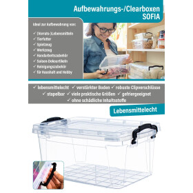 Box SOFIA 8.5 Liter 36x23x15,5cm Transparent mit...