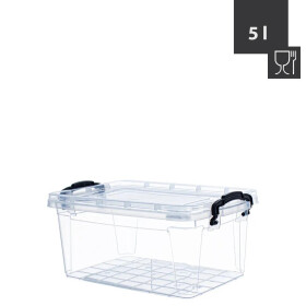 Box SOFIA 5 Liter 31x20x13,5cm Transparent mit schwarzen...