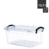 Livinja Box SOFIA, 13.7 L, 42x27,5x17,5cm, Transparent, schwarze Griffe, Lebensmittelecht, PP