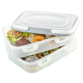 Centi Partycontainer/Transportbox ca. 2 x 7 L 18 x 40 x 30 cm Box transparent Deckel farbig 1 Stück