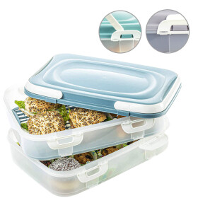 Centi Partycontainer/Transportbox ca. 2 x 7 L 18 x 40 x 30 cm Box transparent Deckel farbig 1 Stück