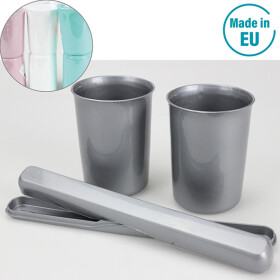 Reiseset Zahnpflege, 3teilig, 7,5 x 22 x 10 cm silber /...